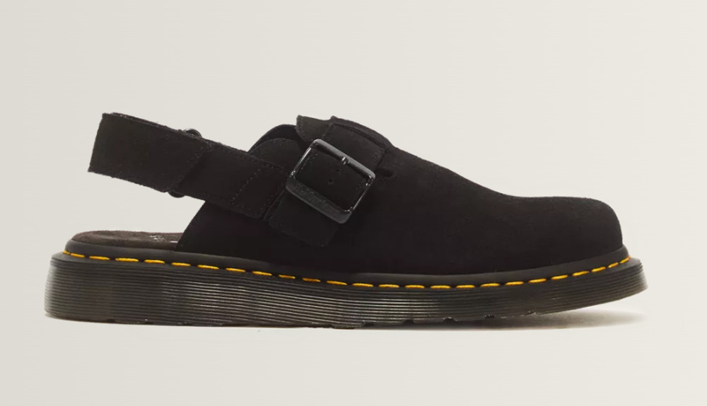 Dr. Martens Jorge II Black Suede Slingback Clogs M9 W10 EU 42 Grunge Punk Unisex